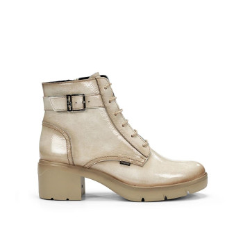 Botín Fluchos de piel beige...